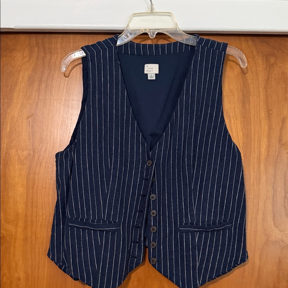 Men'swear Navylinen  Pinstripe Vest